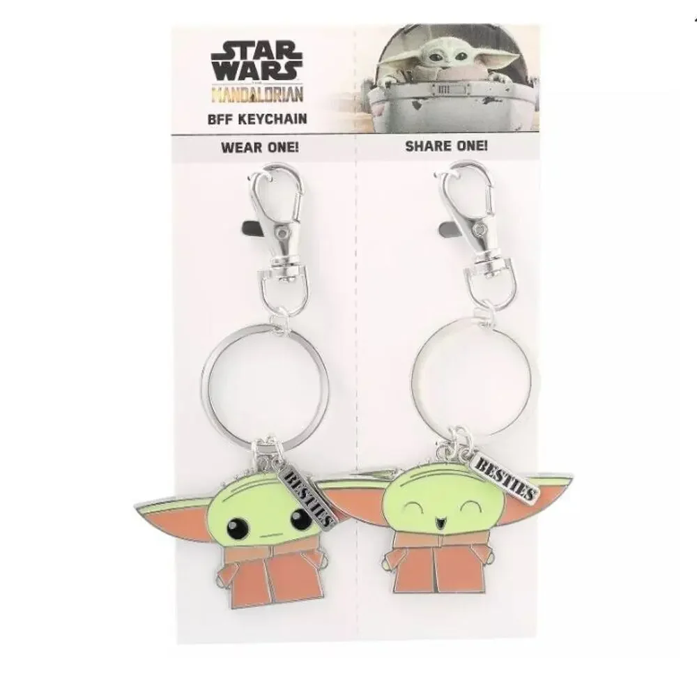 Disney Star Wars Grogu The Mandalorian Metal BFF Besties Keychain Key Chain Set